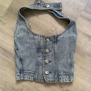 American Eagle Outfitters Blue Denim Corset